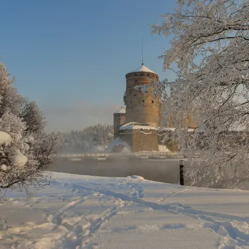 Olavinlinna Castle in Winter